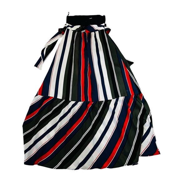 Annarita N Striped Strapless Belted Maxi Dress Size 8 - Picture 8 of 8